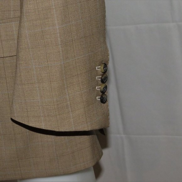 Trunk Club Custom Brown Plaid Two Button Blazer Sport Coat 44R - Picture 7 of 12